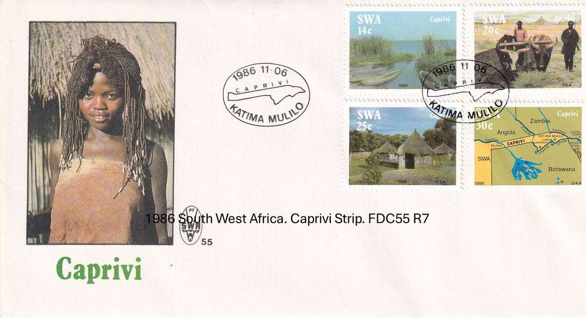 1986 South West Africa. Caprivi Strip. FDC55 R7