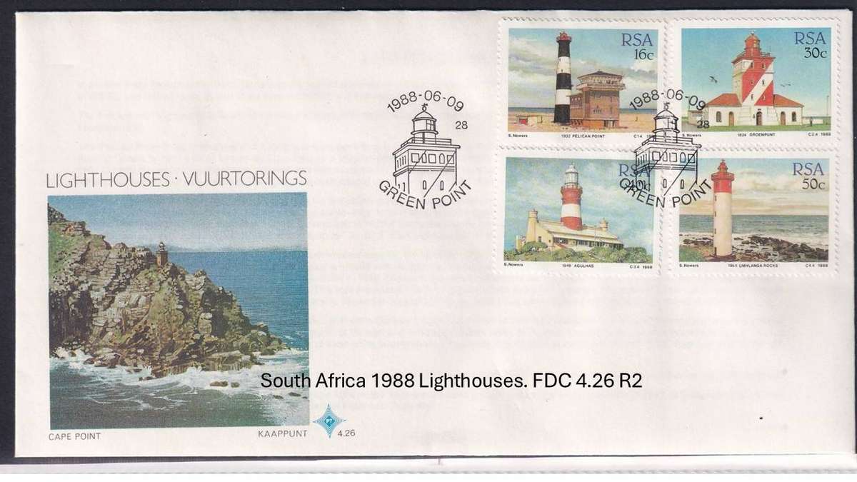 South Africa 1988 Lighthouses. FDC 4.26