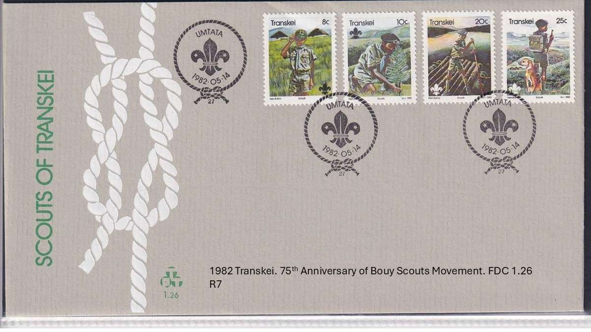 1982 Transkei. 75th Anniversary of Bouy Scouts Movement. FDC 1.26