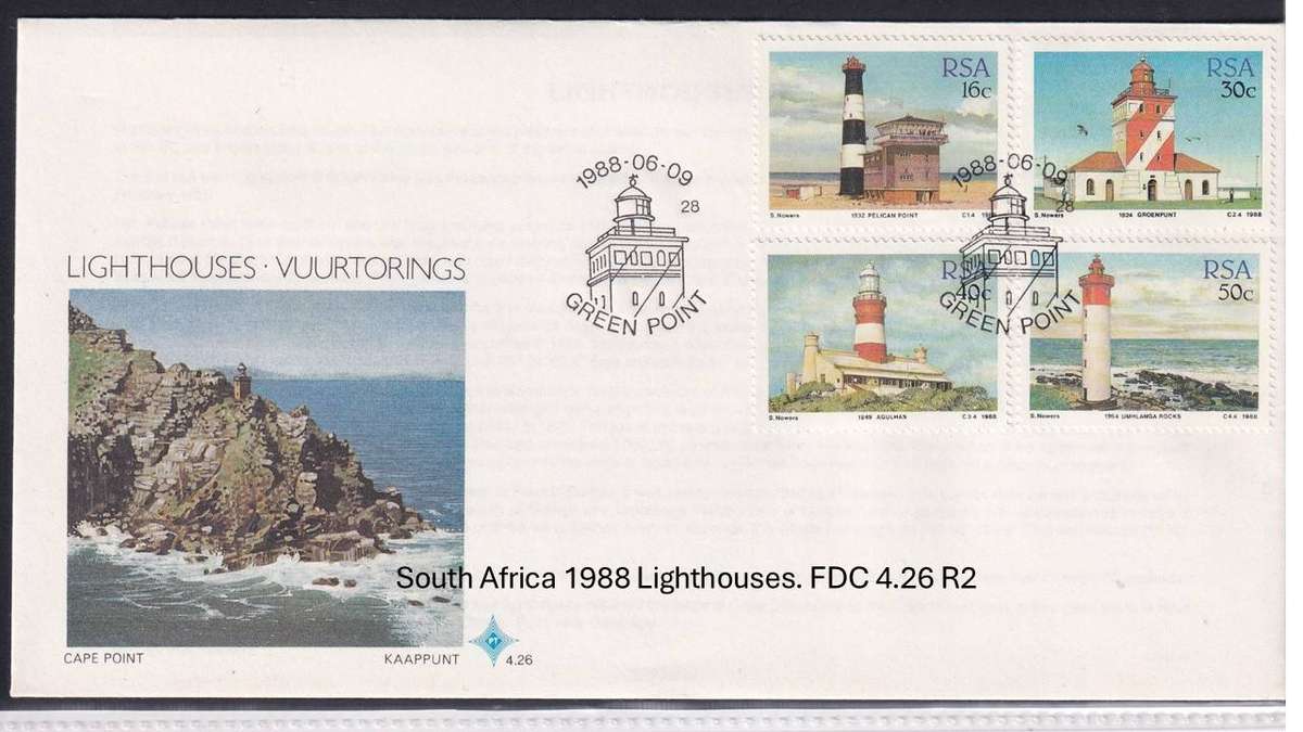 South Africa 1988 Lighthouses. FDC 4.26