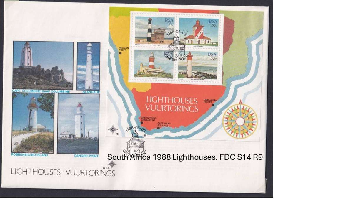 South Africa 1988 Lighthouses. FDC S14