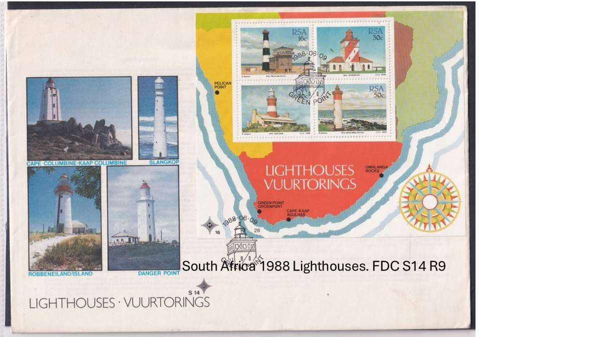 South Africa 1988 Lighthouses. FDC S14