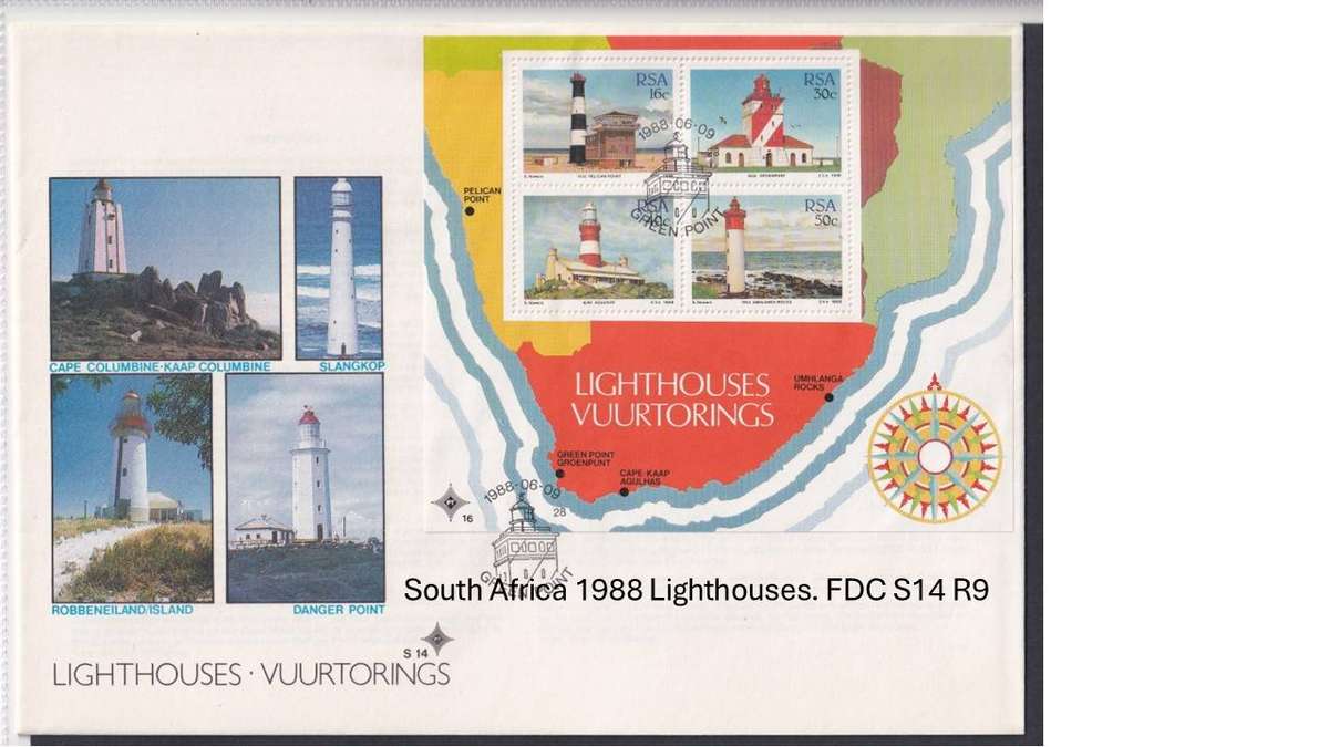 South Africa 1988 Lighthouses. FDC S14