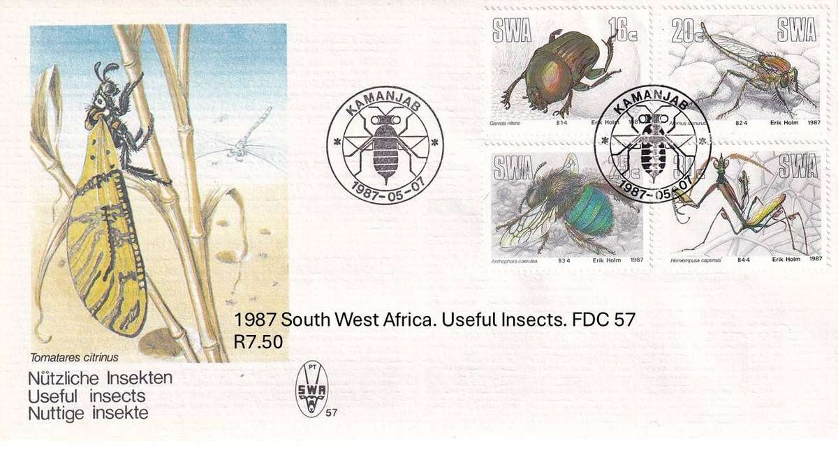 1987 South West Africa. Useful Insects. FDC 57 R7.50