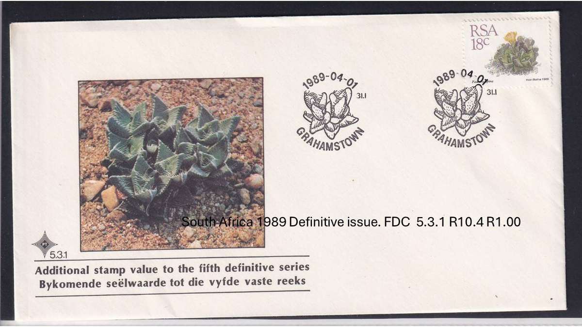 South Africa 1989 Definitive issue. FDC 5.3.1