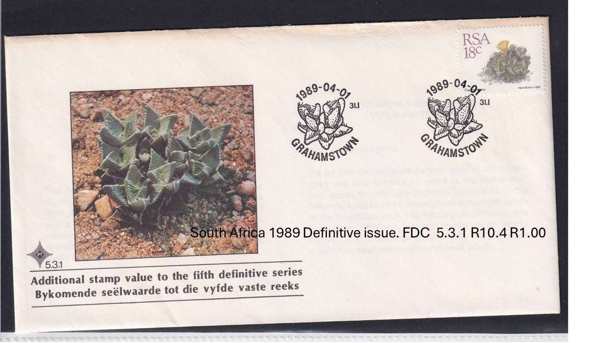 South Africa 1989 Definitive issue. FDC 5.3.1