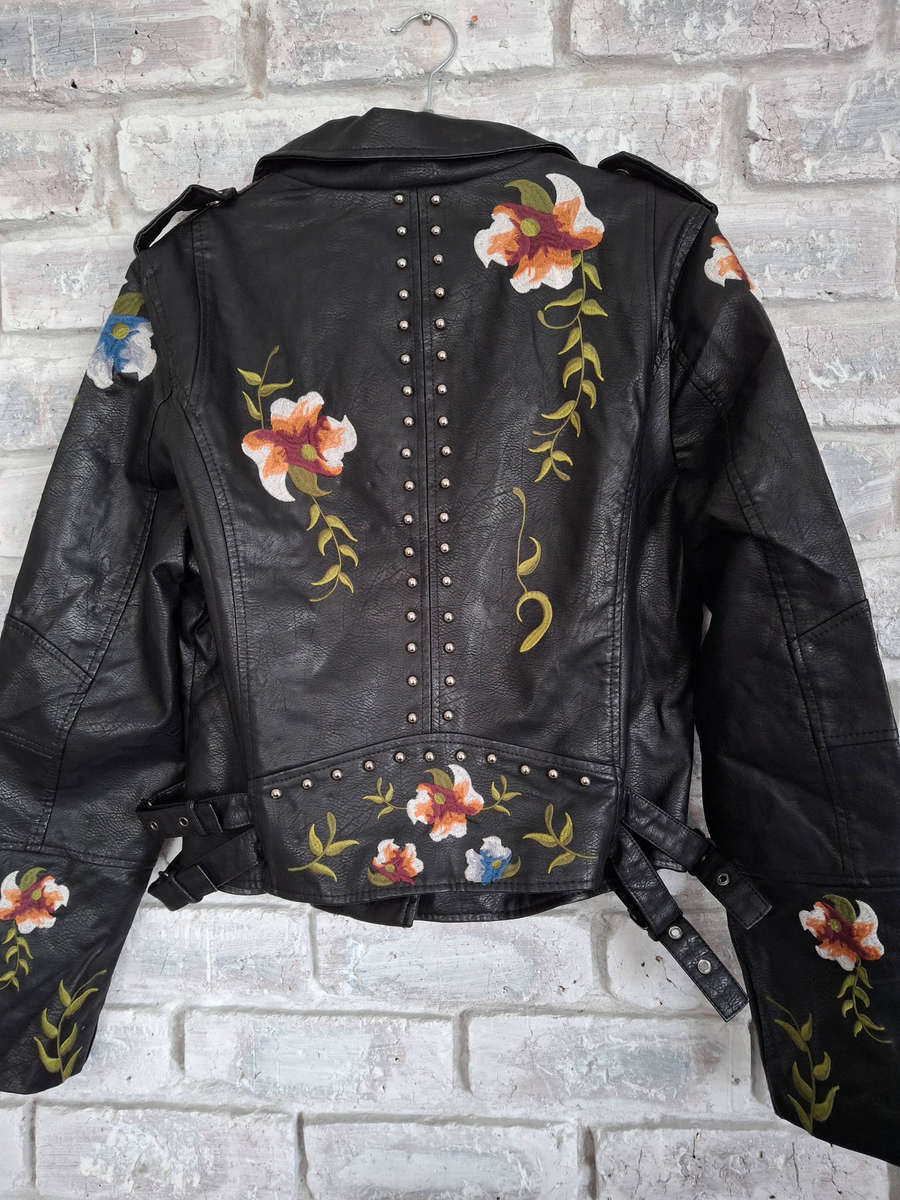 Pleather Biker Jacket Size med