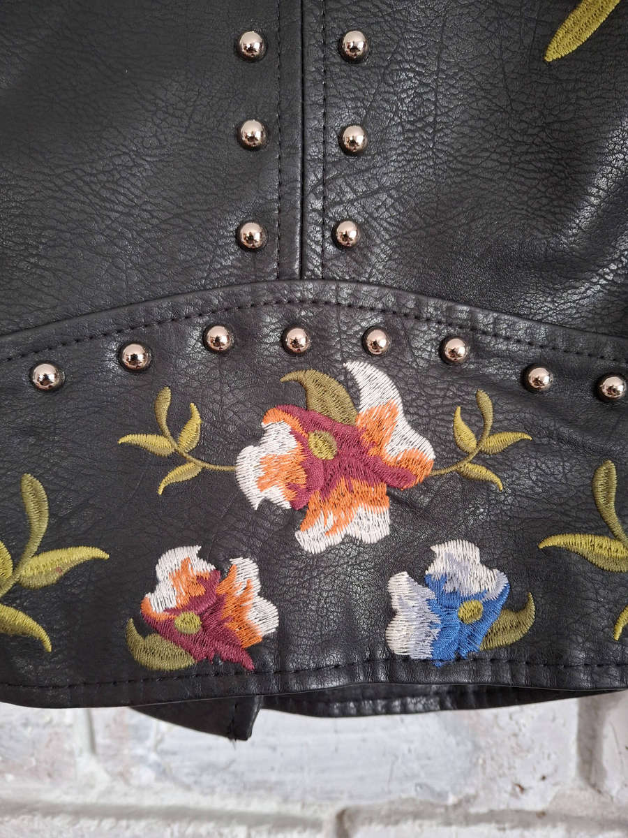 Pleather Biker Jacket Size med