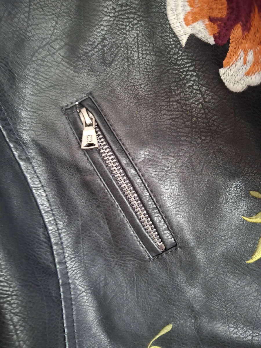 Pleather Biker Jacket Size med