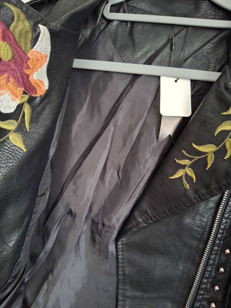 Pleather Biker Jacket Size med