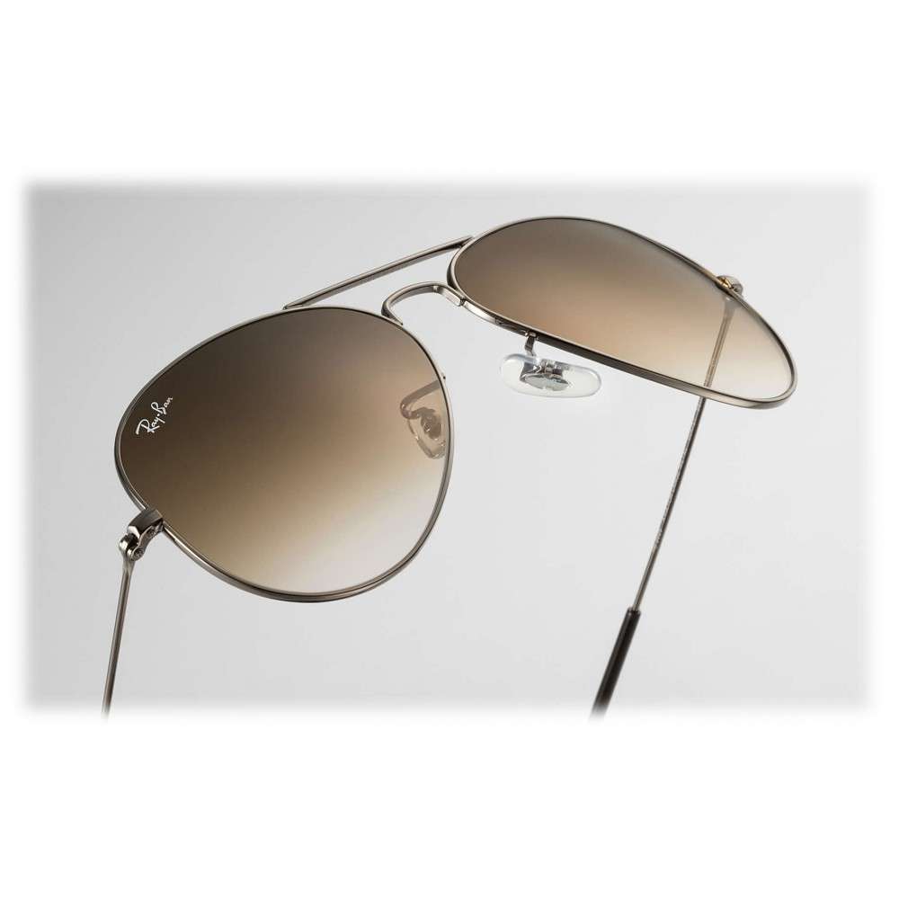 RAYBAN AVIATOR METAL GUN/BROWN LENS