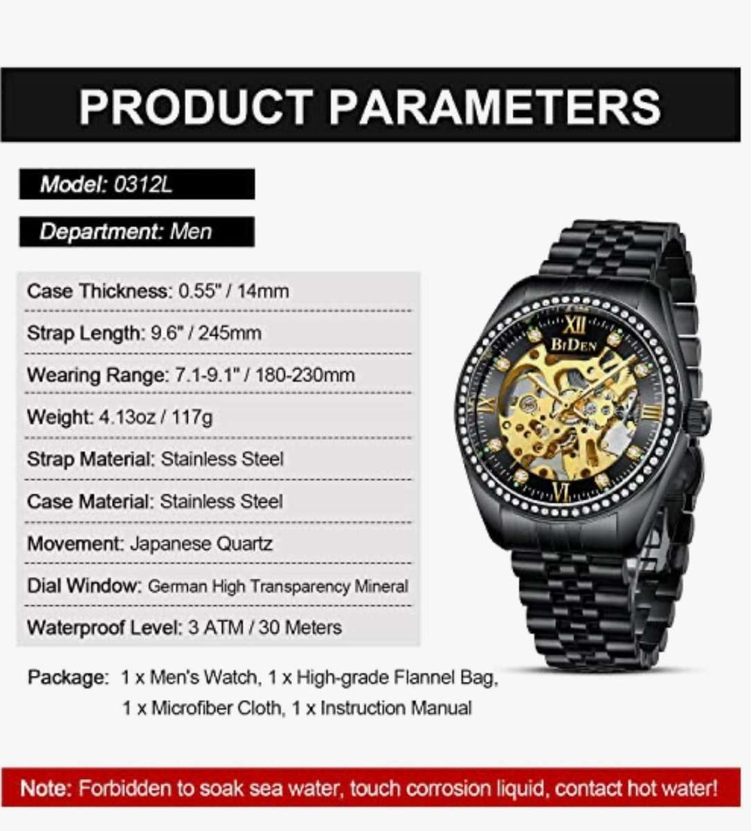 BRAND NEW BIDEN WATCH 0312L