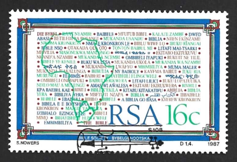 1987 SOUTH AFRICA MAP AND THE BIBLE
