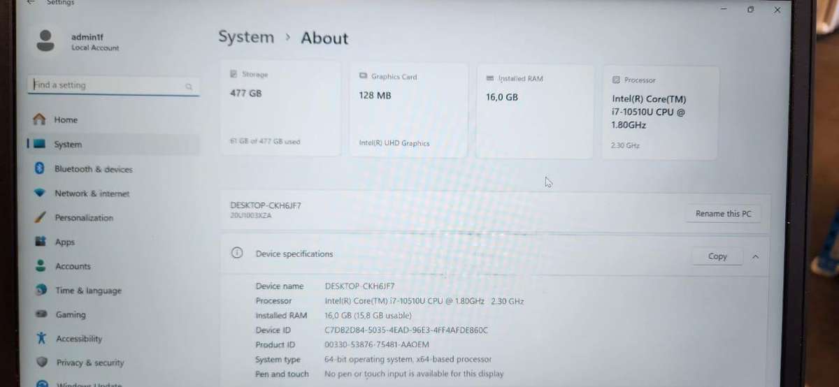 Lenovo L14 Gen 10  i7 16gb ram 500ssd + free Gift