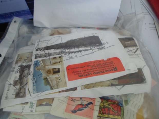 600 X RSA AND HOMELAND USED STAMPS ON PAPER NEAT LOT SEE PICS