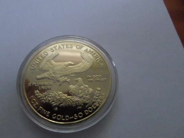 UNITED STATES OF AMERICA 2011 GOLD PLATED LIBERTY COIN 50 DOLLARS MINT SEE PICS