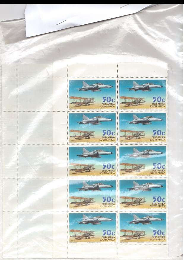 RSA FULL SHEET 25 X 50 CENT MINT STAMPS 1995 SEE PICS