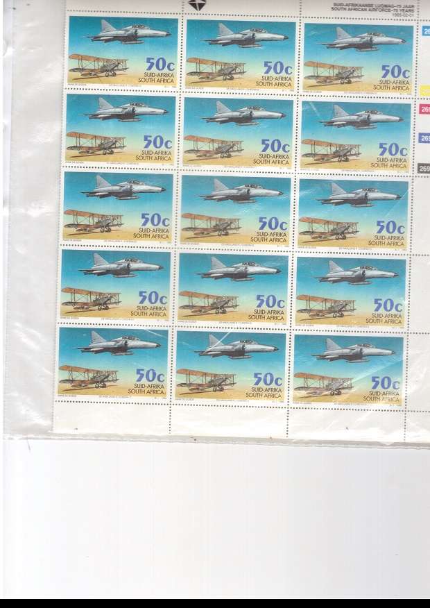 RSA FULL SHEET 25 X 50 CENT MINT STAMPS 1995 SEE PICS