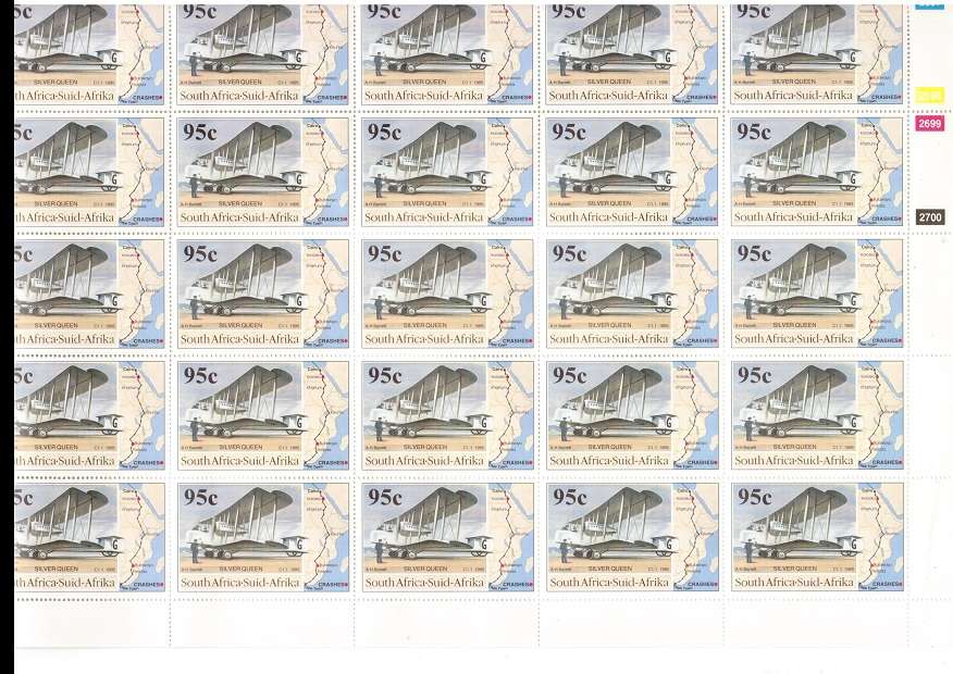 RSA 1995 FULL SHEET 25 X 95 CENT MINT STAMPS SEE PICS