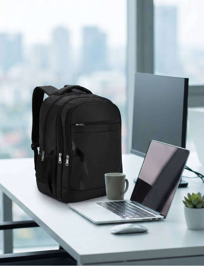 Premium Large Multi-Compartment Travel, School, Laptop & Work Bag - Black