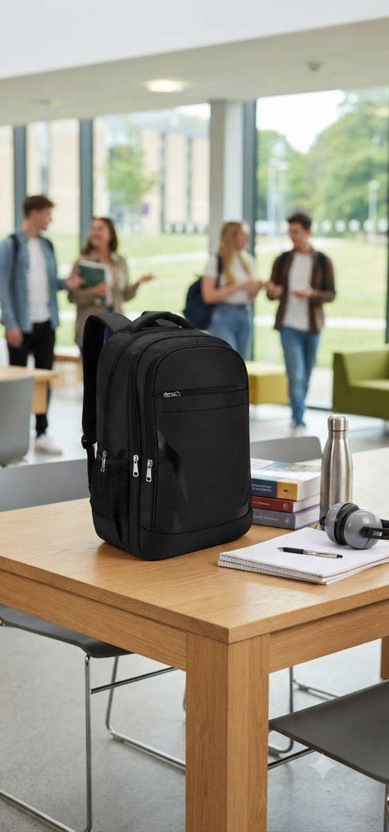 Premium Large Multi-Compartment Travel, School, Laptop & Work Bag - Black
