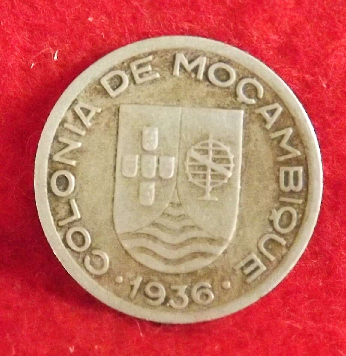 RARE 1936 Mozambique 50 Centavos