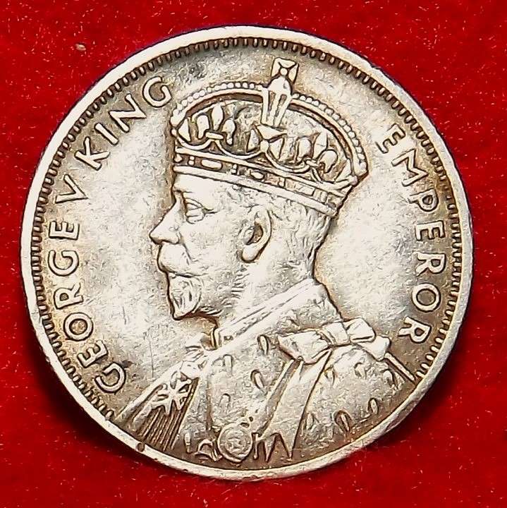 Very Very RARE 1934 Mauritius Half-Rupee silver key date