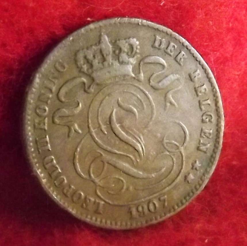 1907 Belgium 1 Cent- Dutch Legend