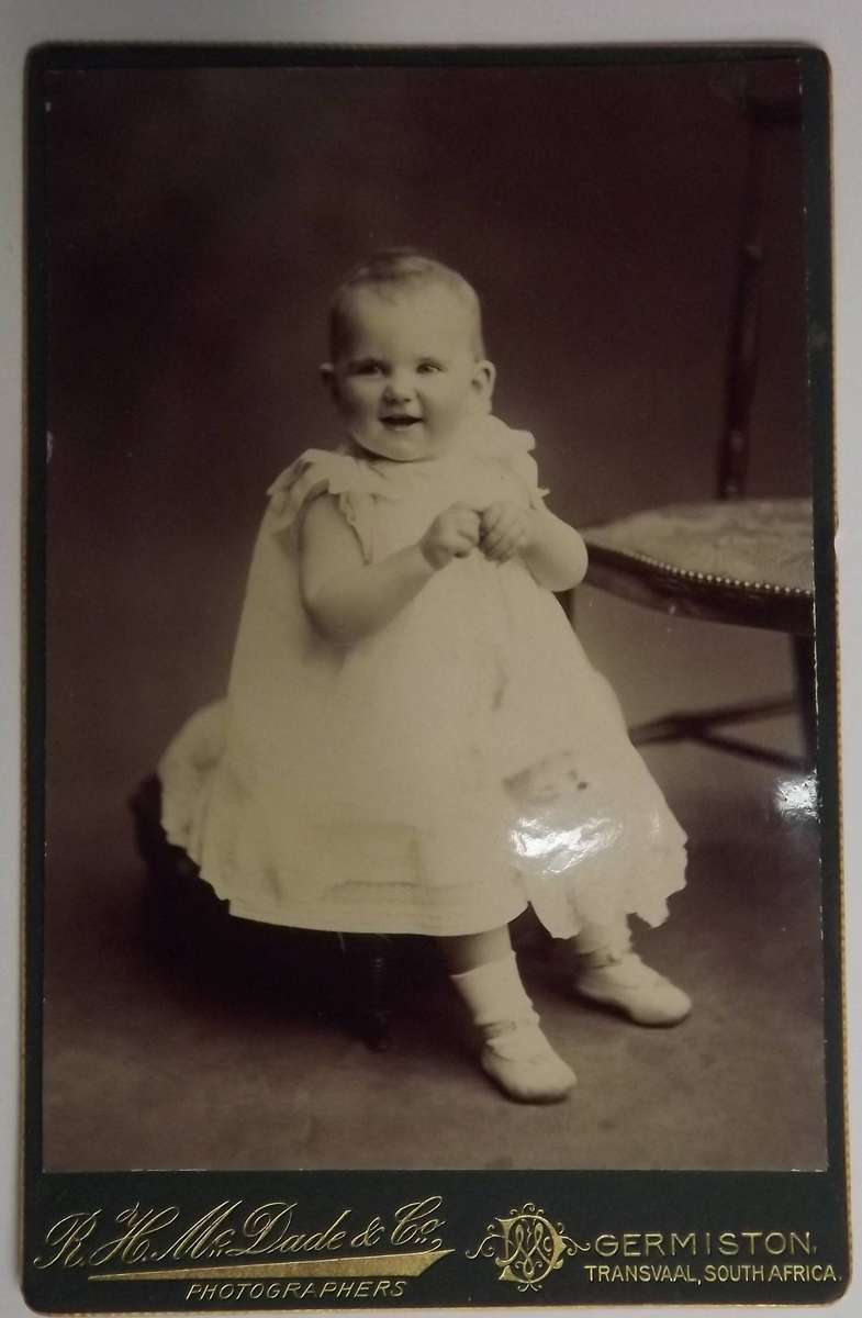 1903 Cabinet Card Germiston, Transvaal Inscribed and dated (rare) Excellent condition