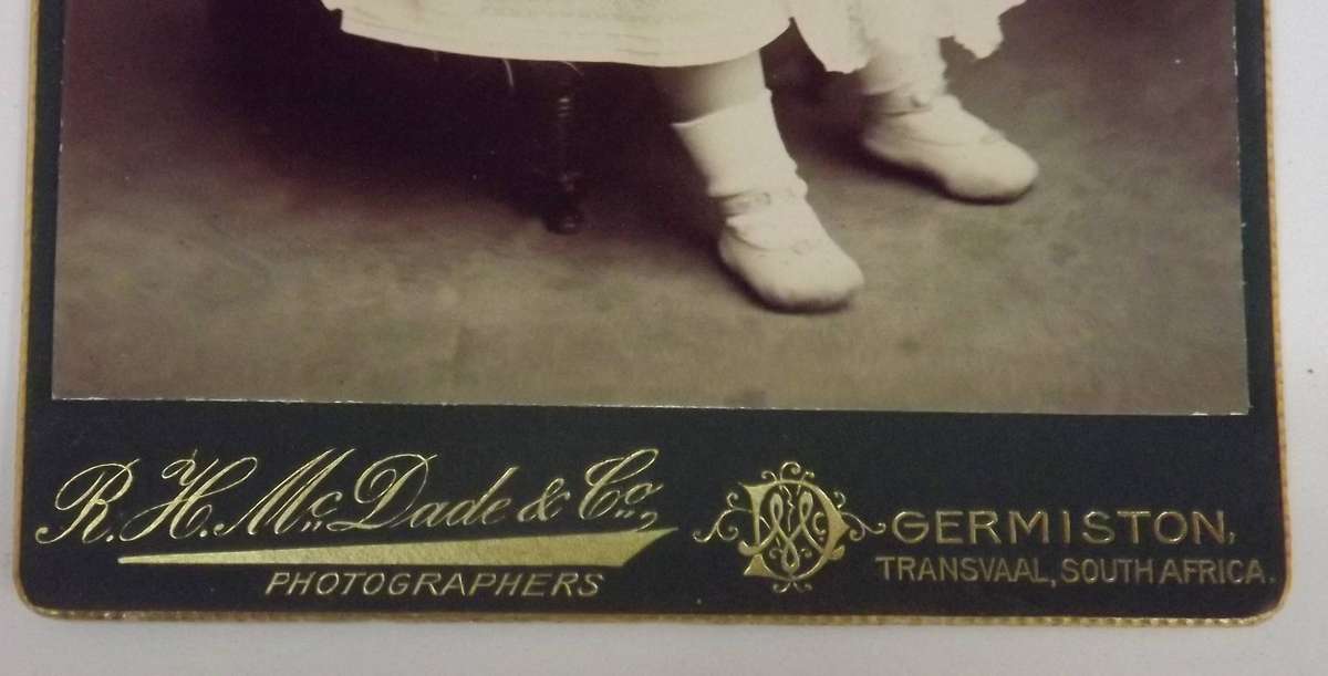 1903 Cabinet Card Germiston, Transvaal Inscribed and dated (rare) Excellent condition