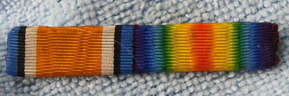 UK WW I Victory and War medal Pair with ribbon bar Silver (see description for info)
