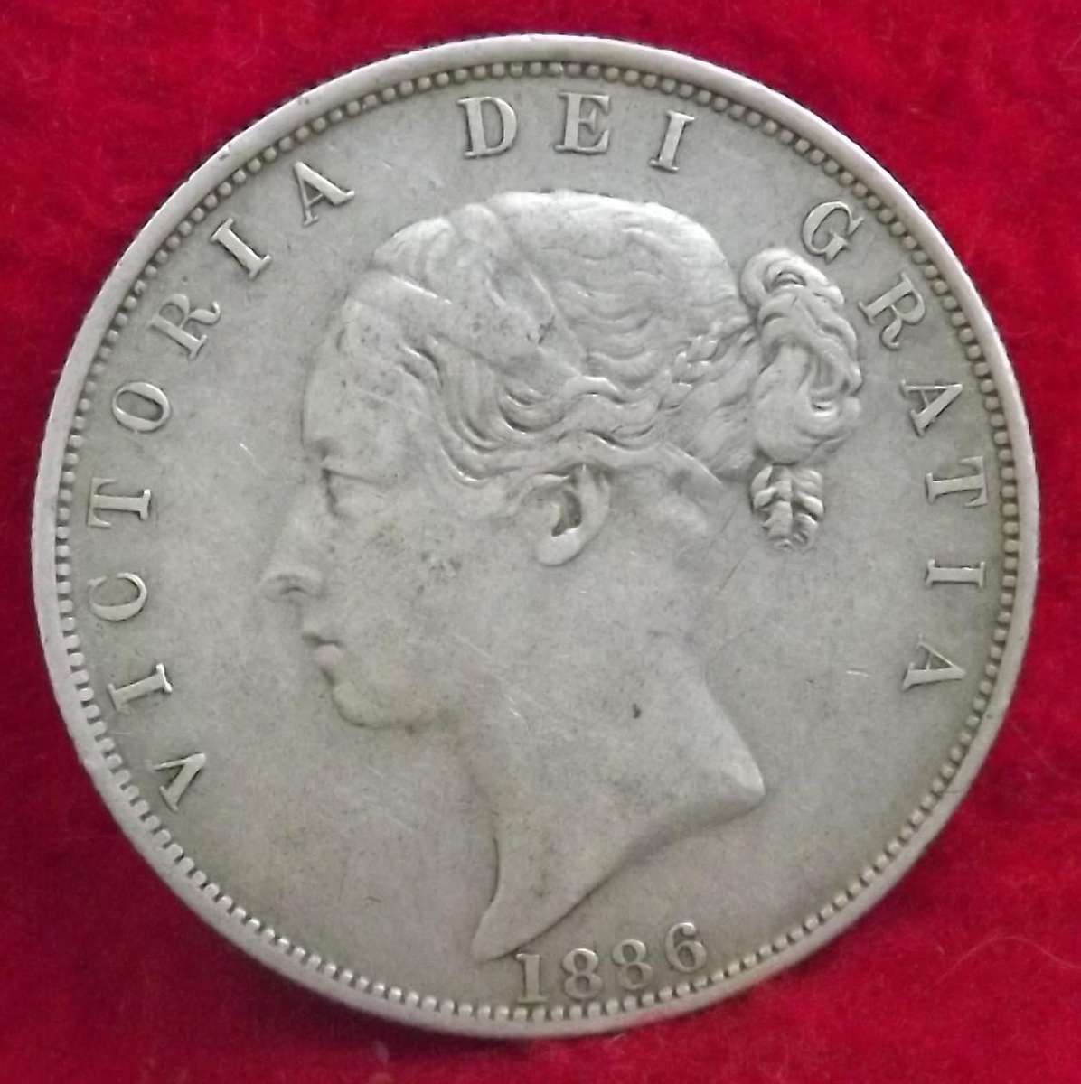1886 QUEEN VICTORIA High Value Sterling Silver HALFCROWN - Top Grade Coin