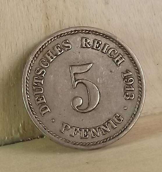 1913 Deutches Reich 5 Pfennig
