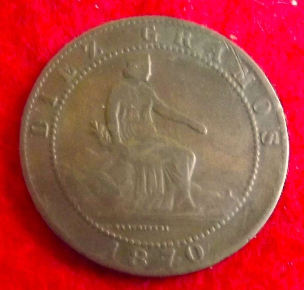 1870 Spain 10 Centimos   OM