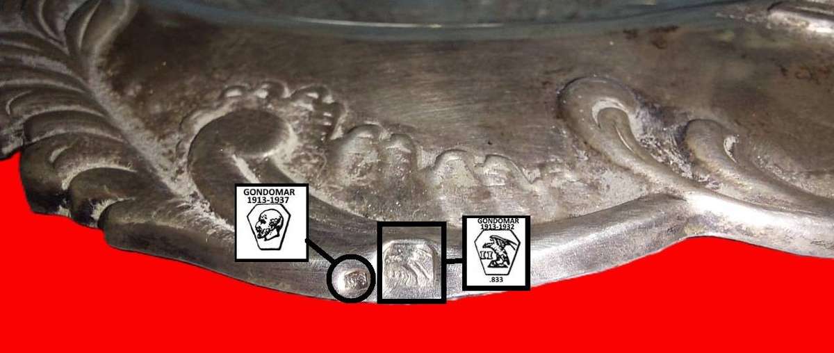 3oz+ Solid Silver Portugese Embossed and etched Plate Circa 1913-1936