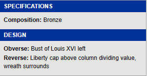 1791 Louis XVI France 12 deniers