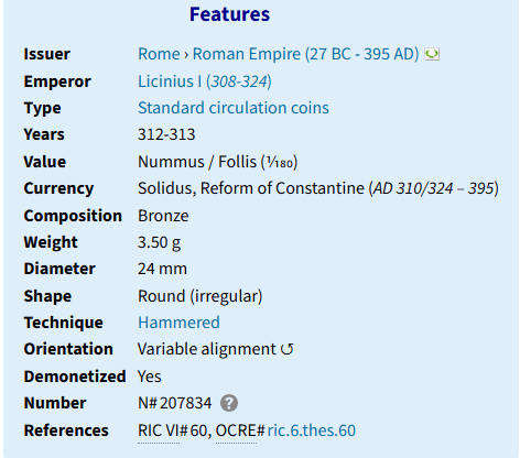 313 AD Scarce Roman Nummus /Follis Mascedonia