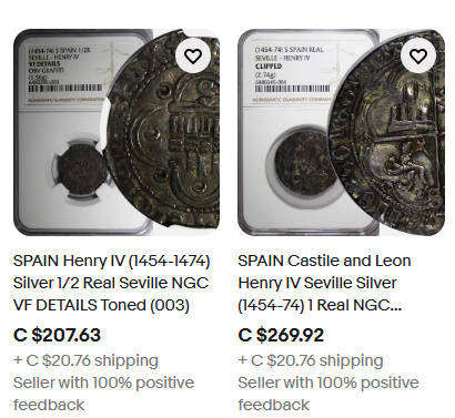 1406-1454 Spain Hammered Bullion coin Rare -High Value Low start