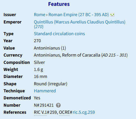 27 BC- 270 AD Antoninianus - Claudius II Gothicus CONSECRATIO