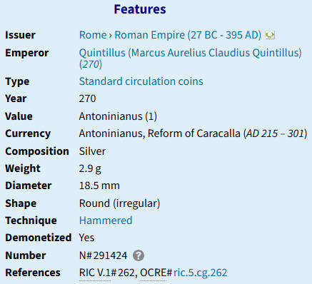 Top 10 Rare 270-271 AD  Divine Claudius II Altar coin