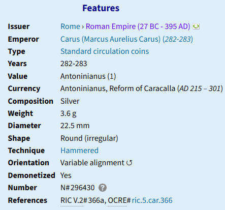 283 AD Extremely or Ultra RARE? Antoninianus of Carus