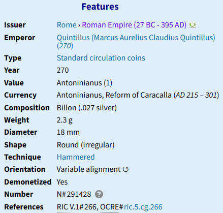 270 AD Roman Empire (27 BC - 395 AD)- Claudius II Post Mortem Issue Silver?