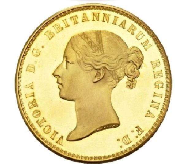 1839 1-Oz Deep Cameo Proof  Queen Victoria UNA 24 Kt gold-plated Restrike