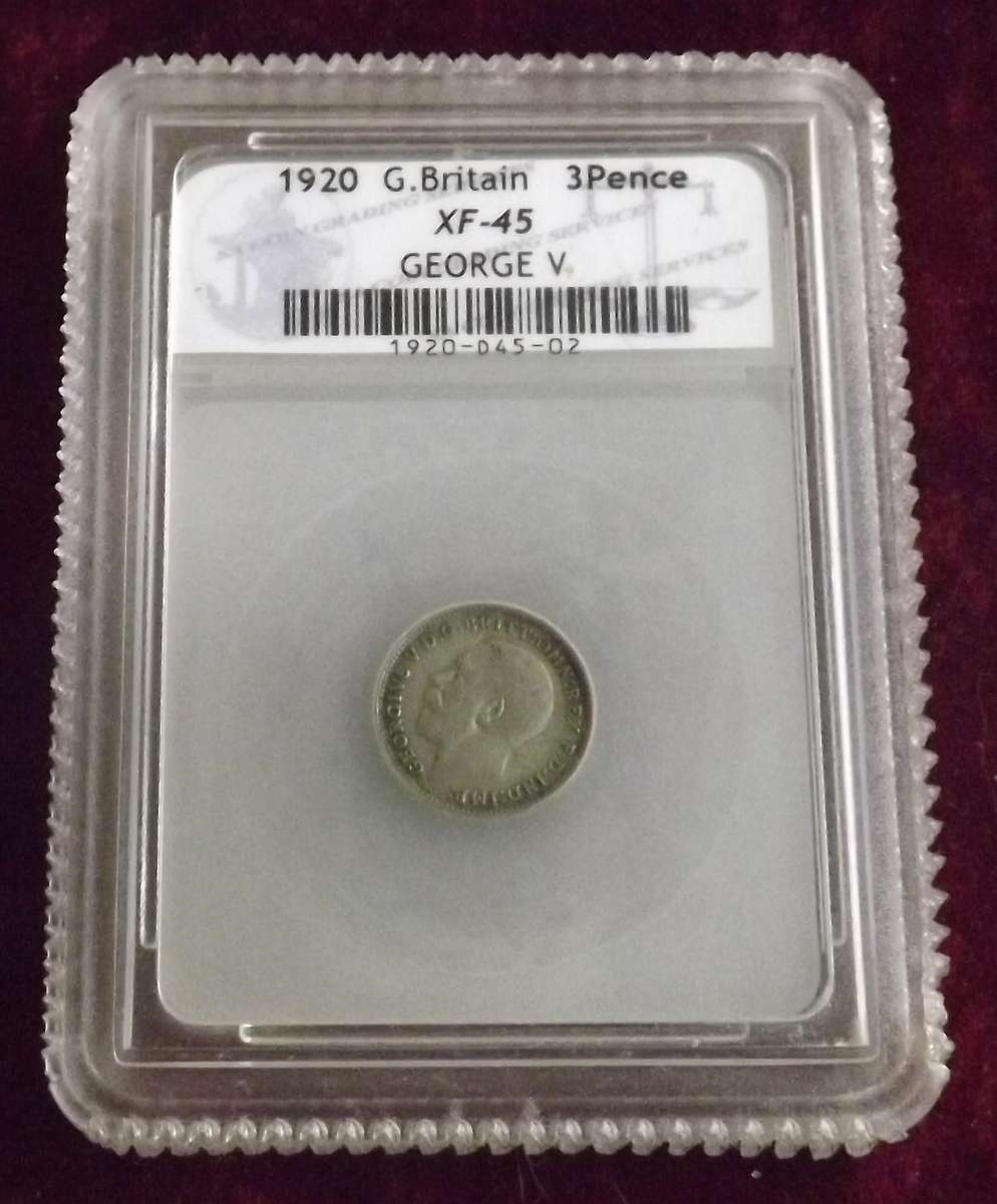 1920 XF-45  Great Britain 3 Pence George V