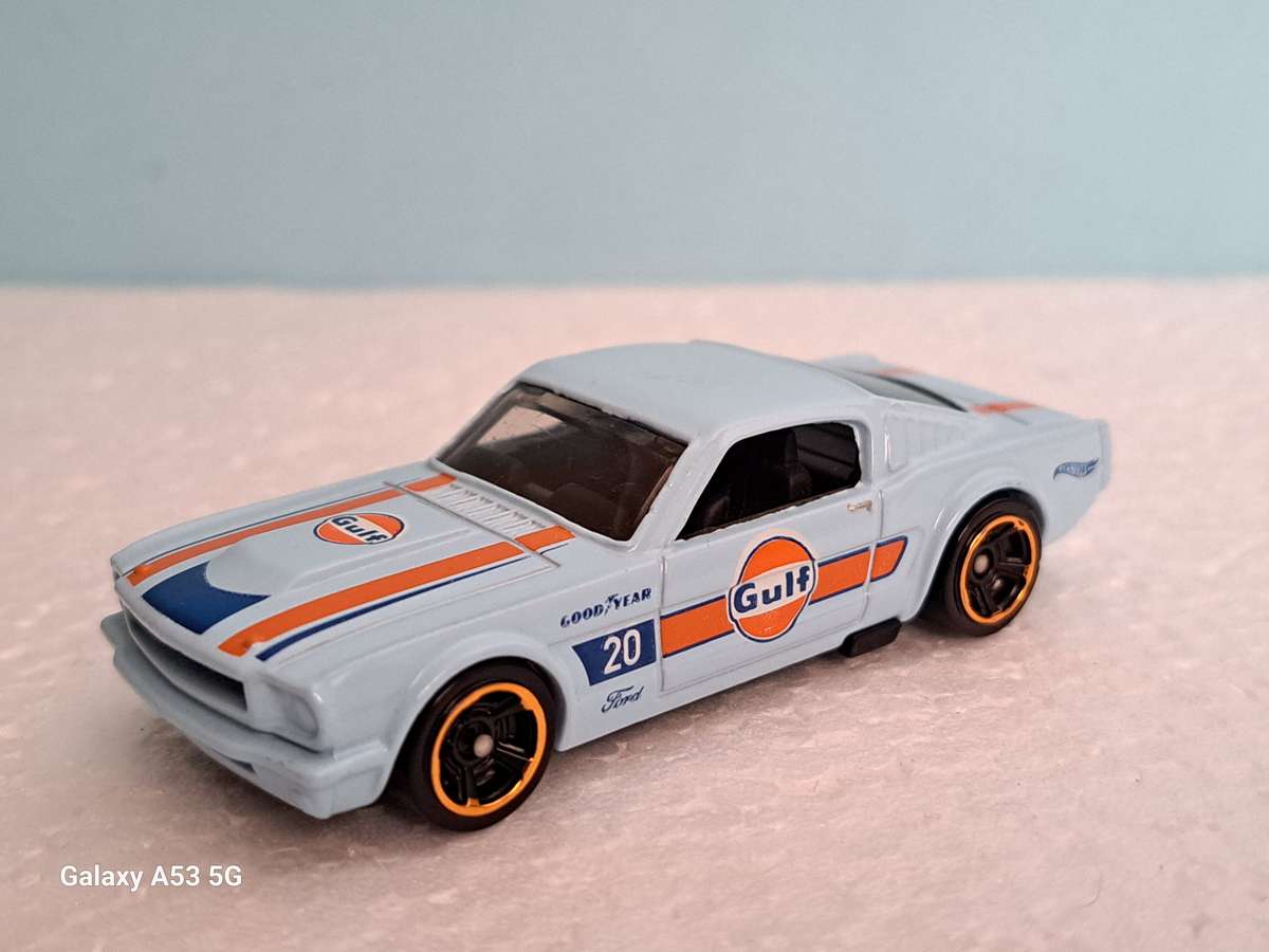 Hotwheels '65 Mustang Fastback in Gulf Racing Livery