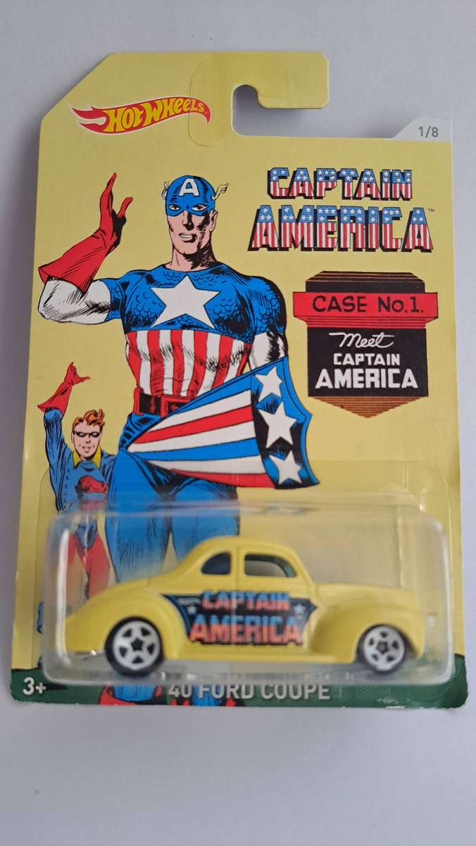 Hotwheels '40 Ford Coupe on Captain America case no.1 card - hard to find
