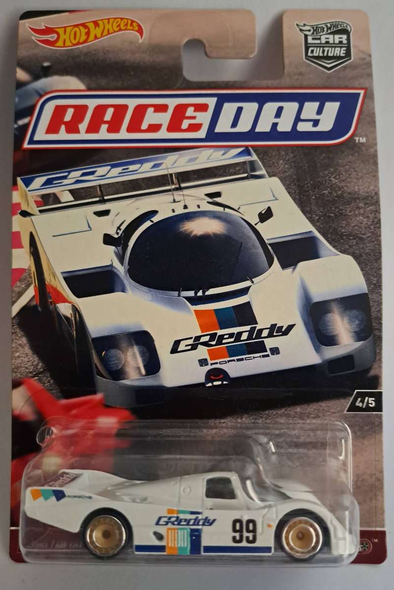 Hotwheels Raceday - Porsche 962 in G Reddy livery with 'REAL RIDERS'