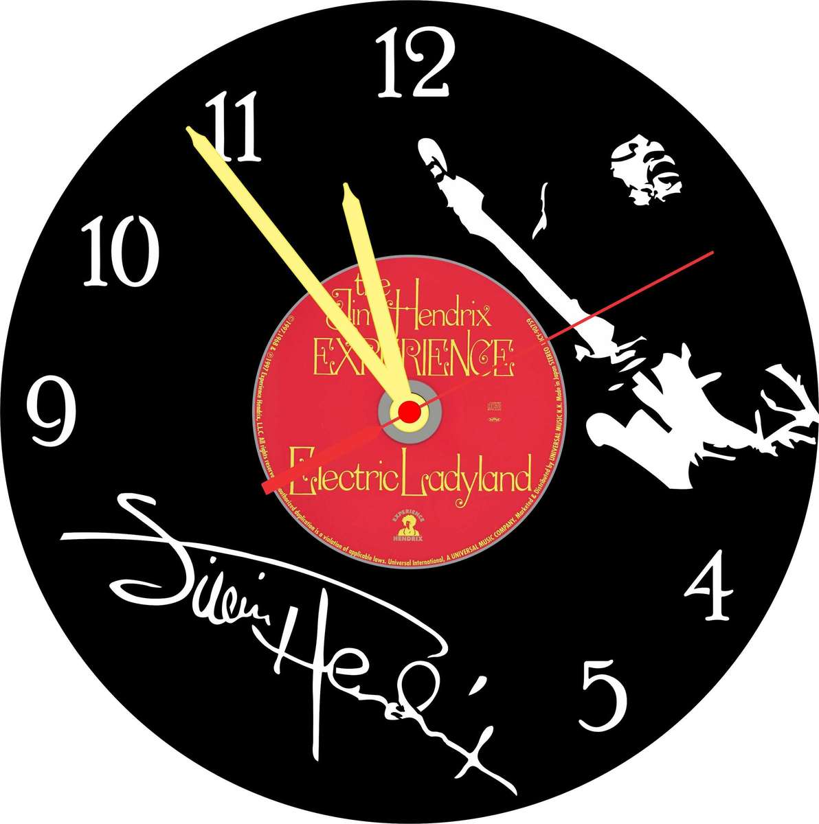 Jimi Hendrix Vinyl LP Wall Clock