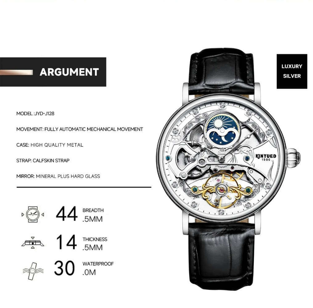 Genuine Leather Handwinding Automatic Mechanical Movement Watch