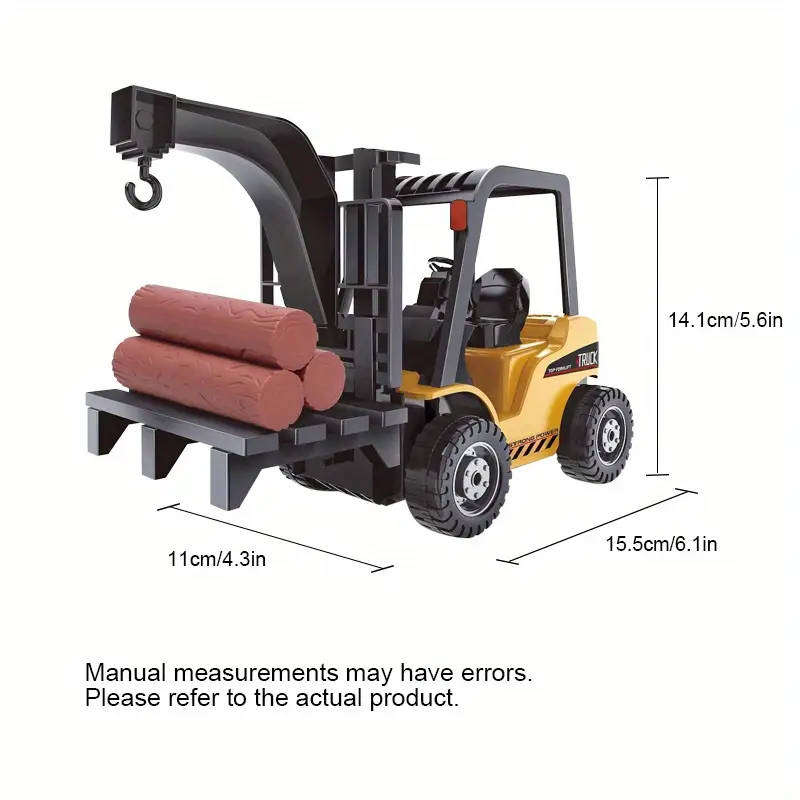 1:18 Scale Radio Controlled Forklift, 4WD 11 Channel, Lights & Movable Forks
